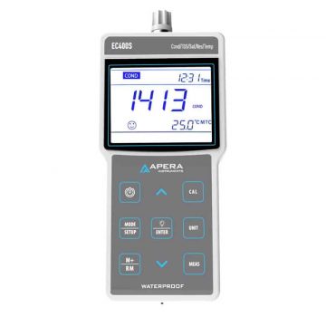 EC400S portable conductivity meter with GLP data management and USB output